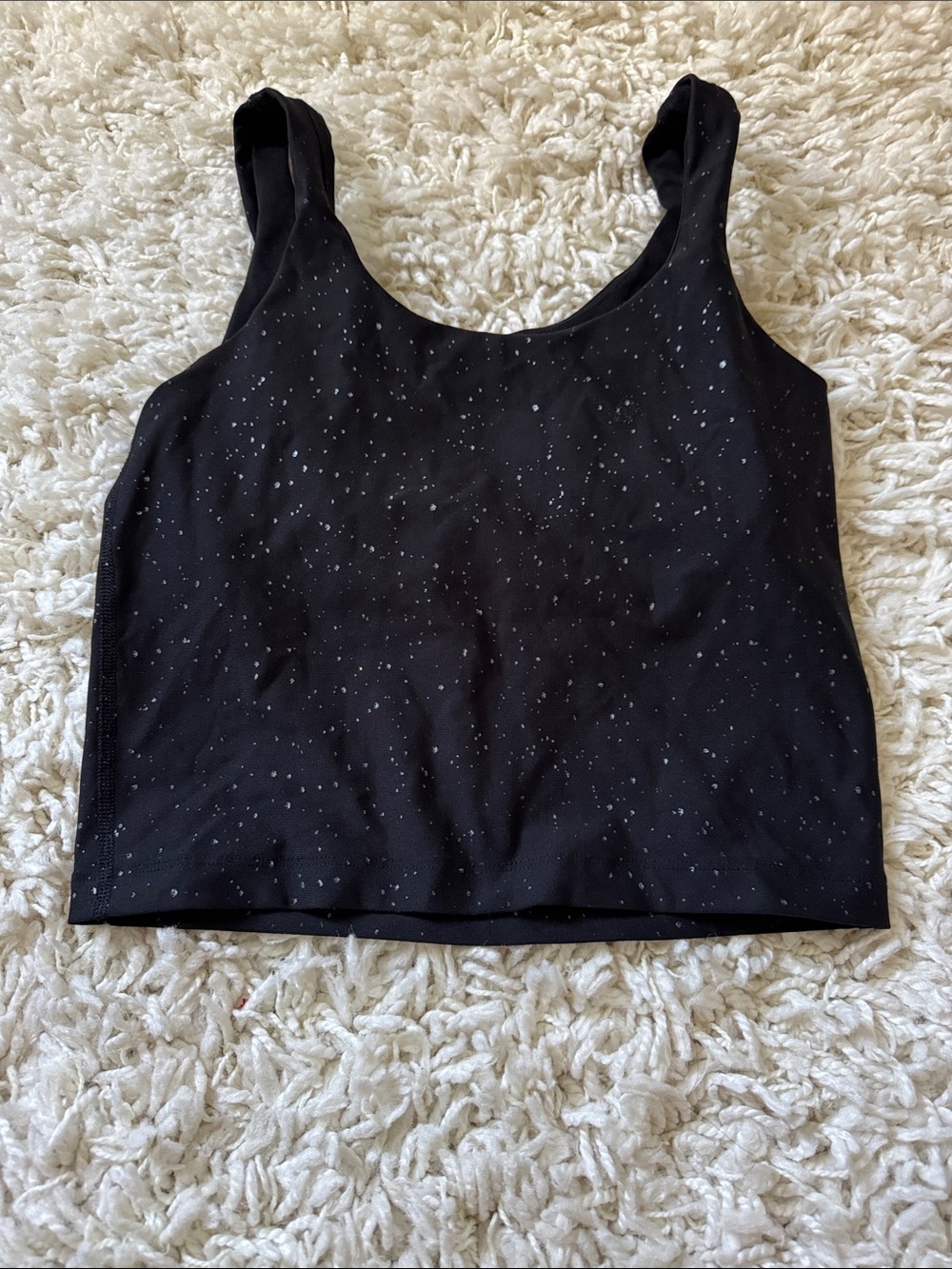 Beyond Yoga Black Sparkle Cropped Tank